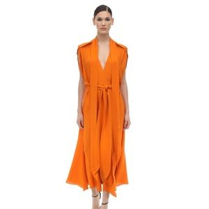 Deville Panelled Silk Crepe Midi Dress